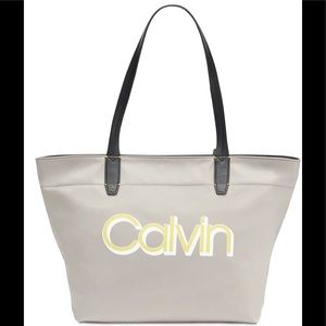 Calvin Klein Beige Nylon Tote Bag - Modern, Lightweight, and Stylish